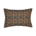 Boho Tribal Pattern Lumbar Pillow — Rust & Black Decorative Accent