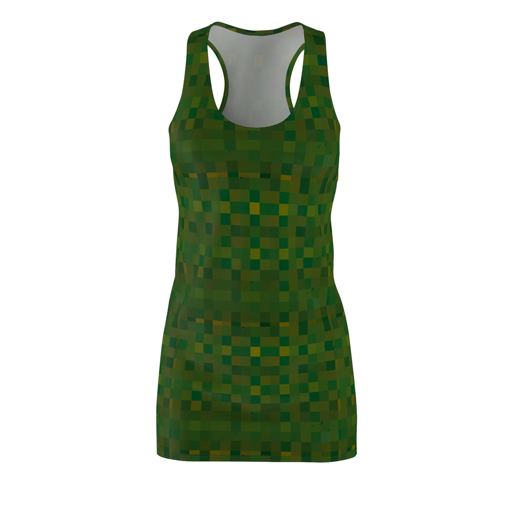 Green Pixel Camo Racerback Dress – Women's All-Over Print