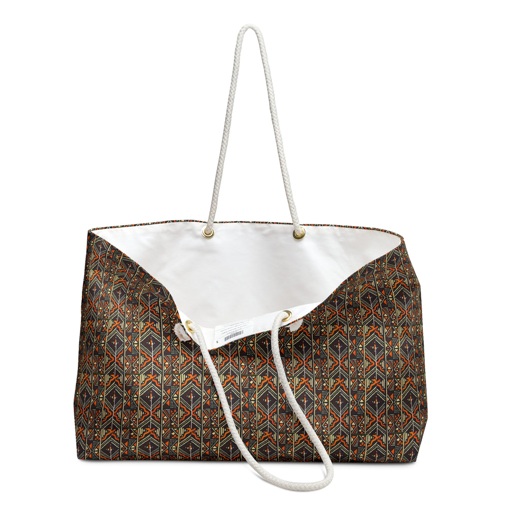 Weekender Bag — Rustic Aztec Pattern Travel Tote