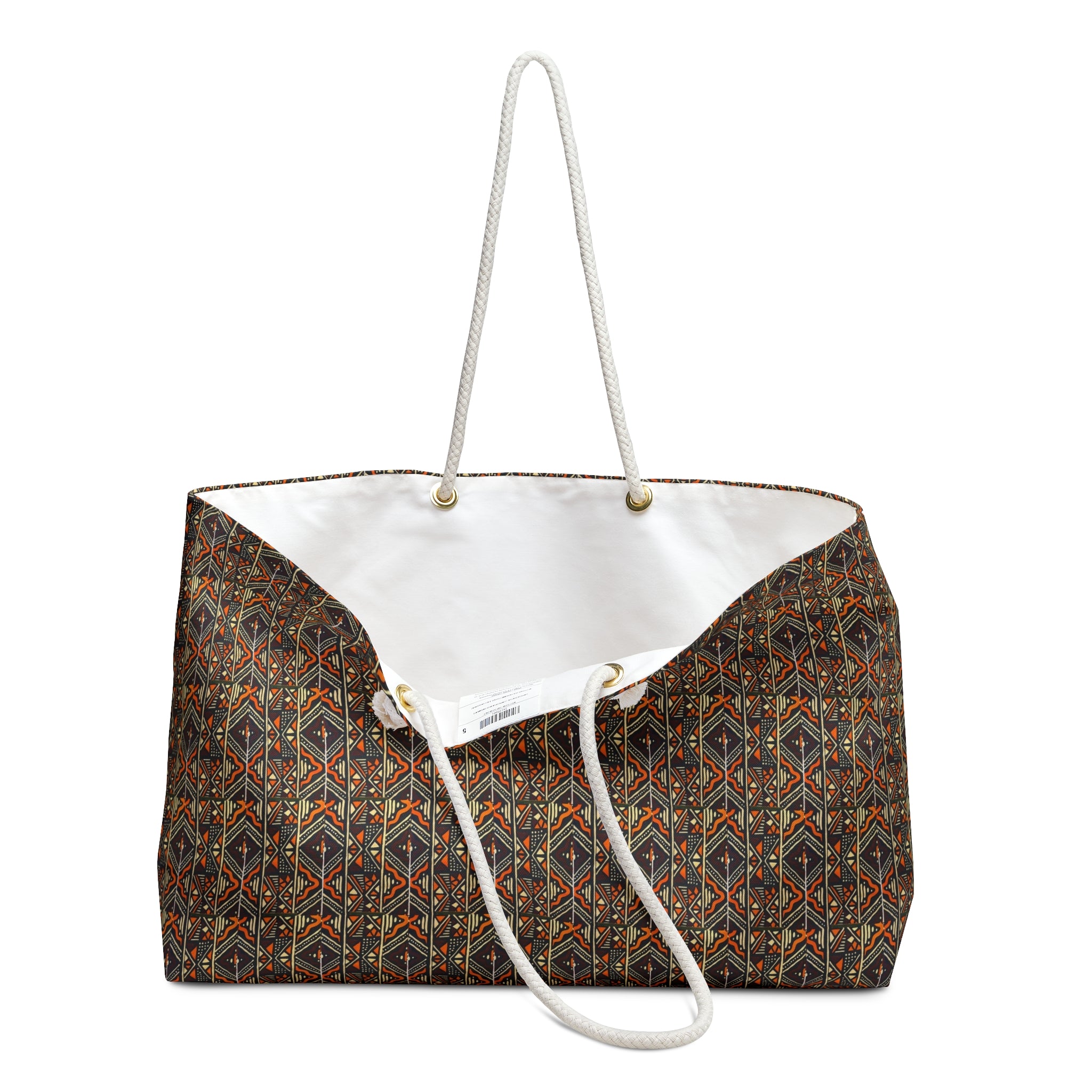 Weekender Bag — Rustic Aztec Pattern Travel Tote