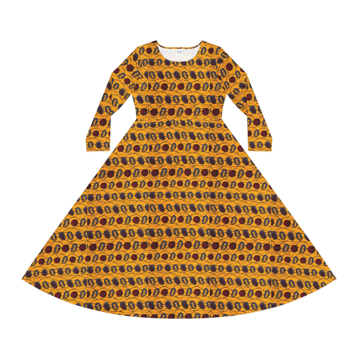 Autumn Sunflower Pattern Long Sleeve Dance Dress