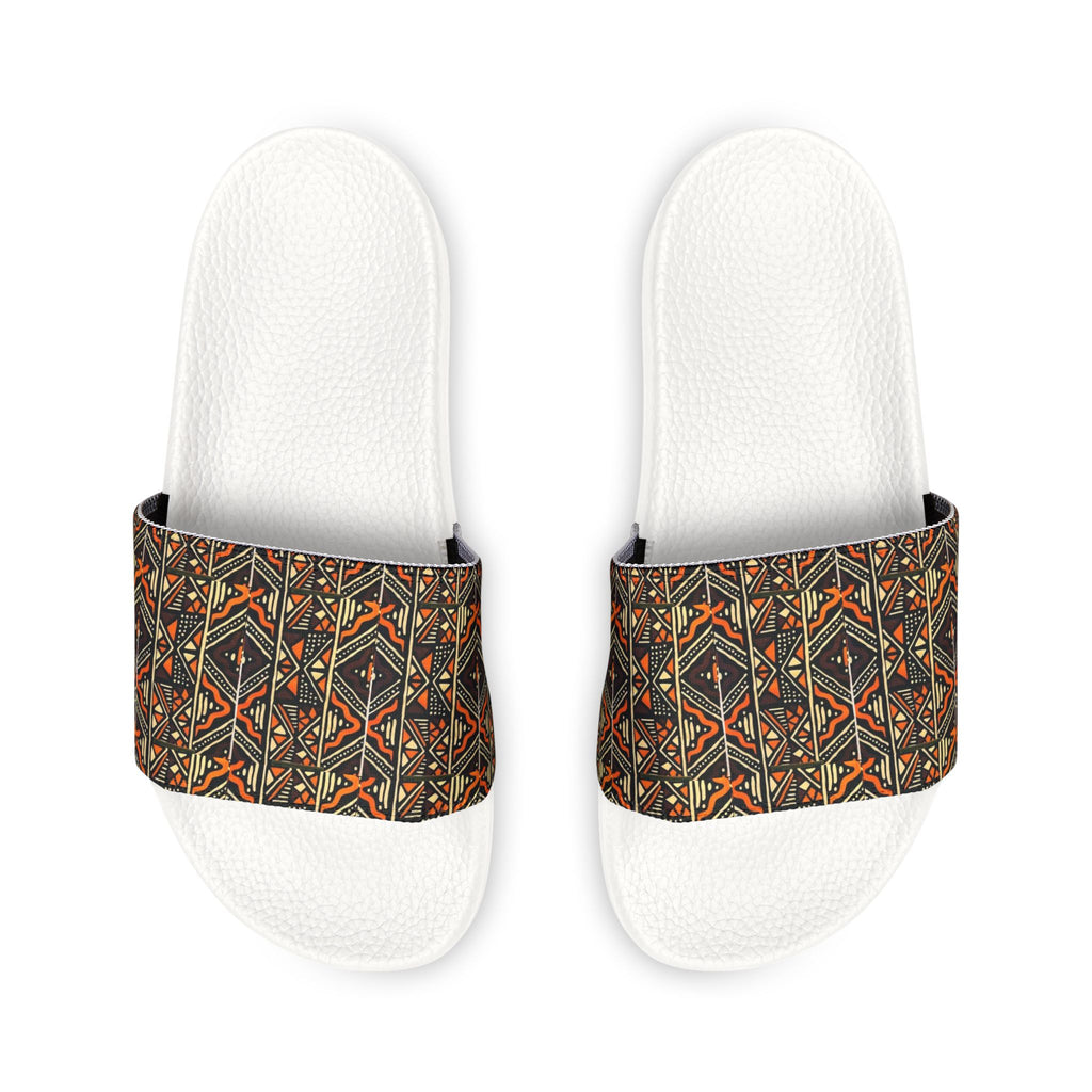 Men's Slide Sandals — Tribal Geometric Pattern Removable Strap