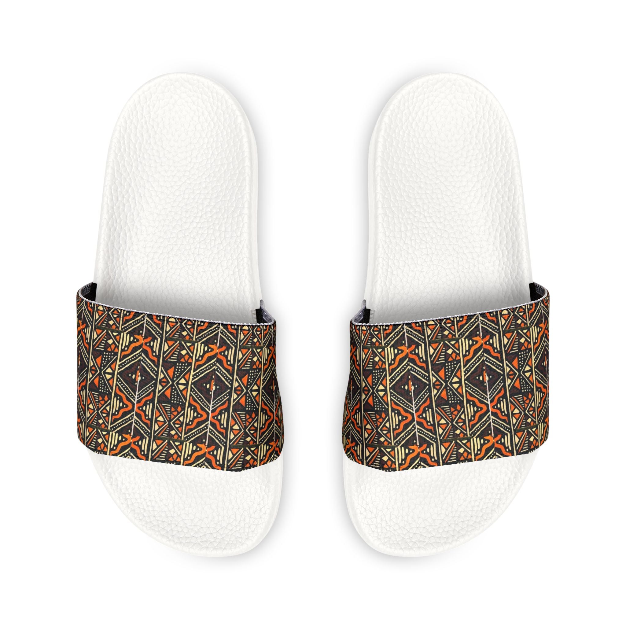 Men's Slide Sandals — Tribal Geometric Pattern Removable Strap