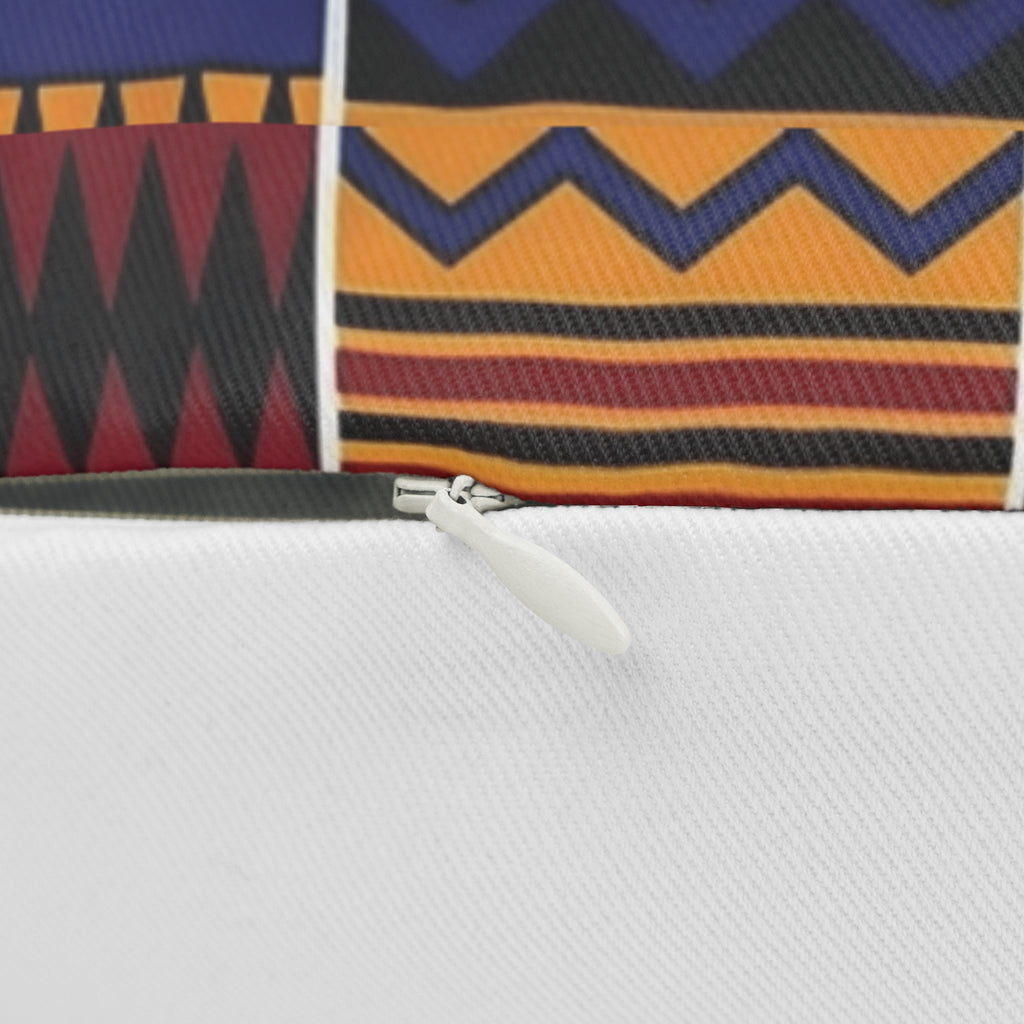 Kente-Inspired Lumbar Pillow — African Pattern Accent Cushion