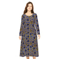 Floral Sunburst Dance Dress — Long Sleeve AOP Maxi