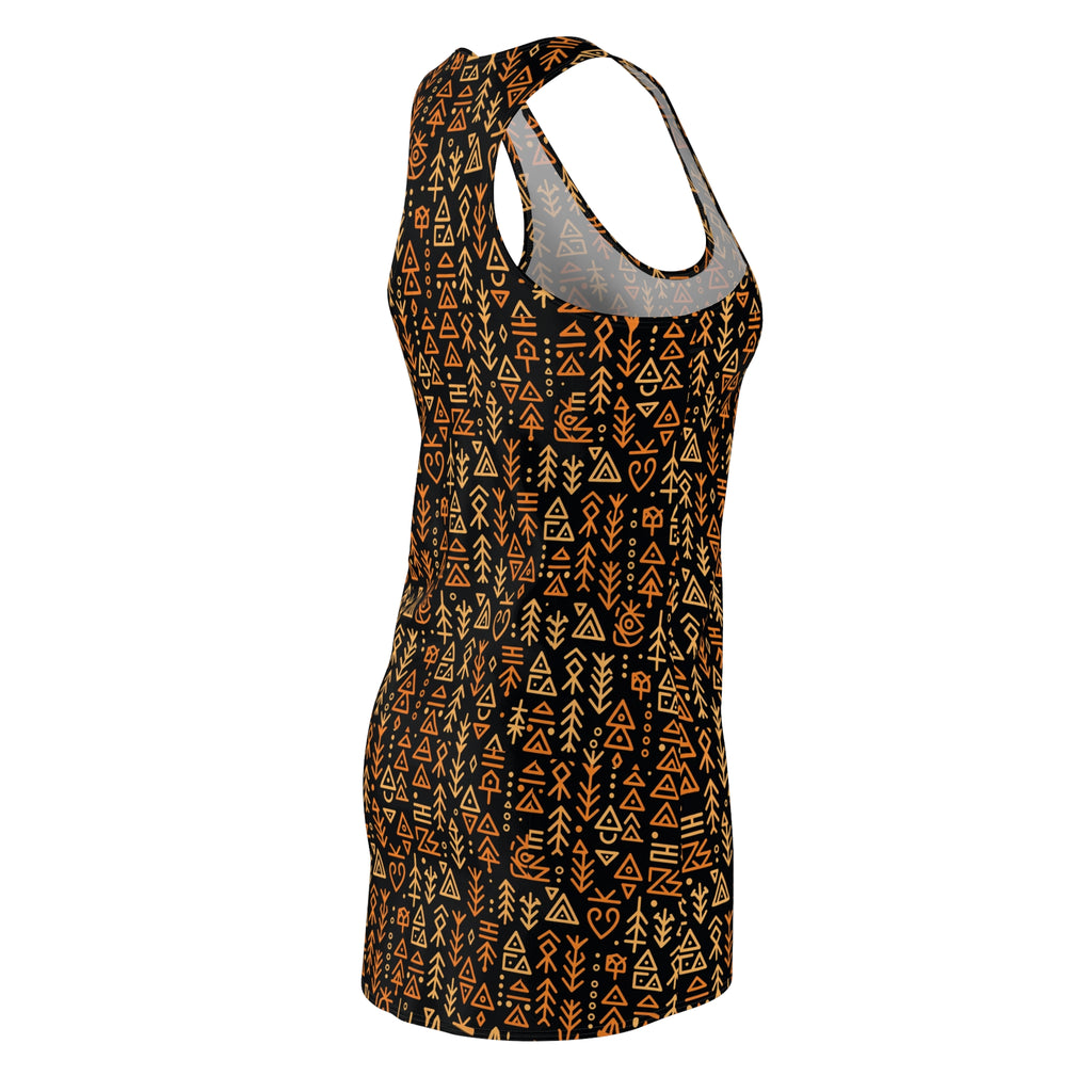 Boho Copper Tribal Racerback Dress — All-Over Print