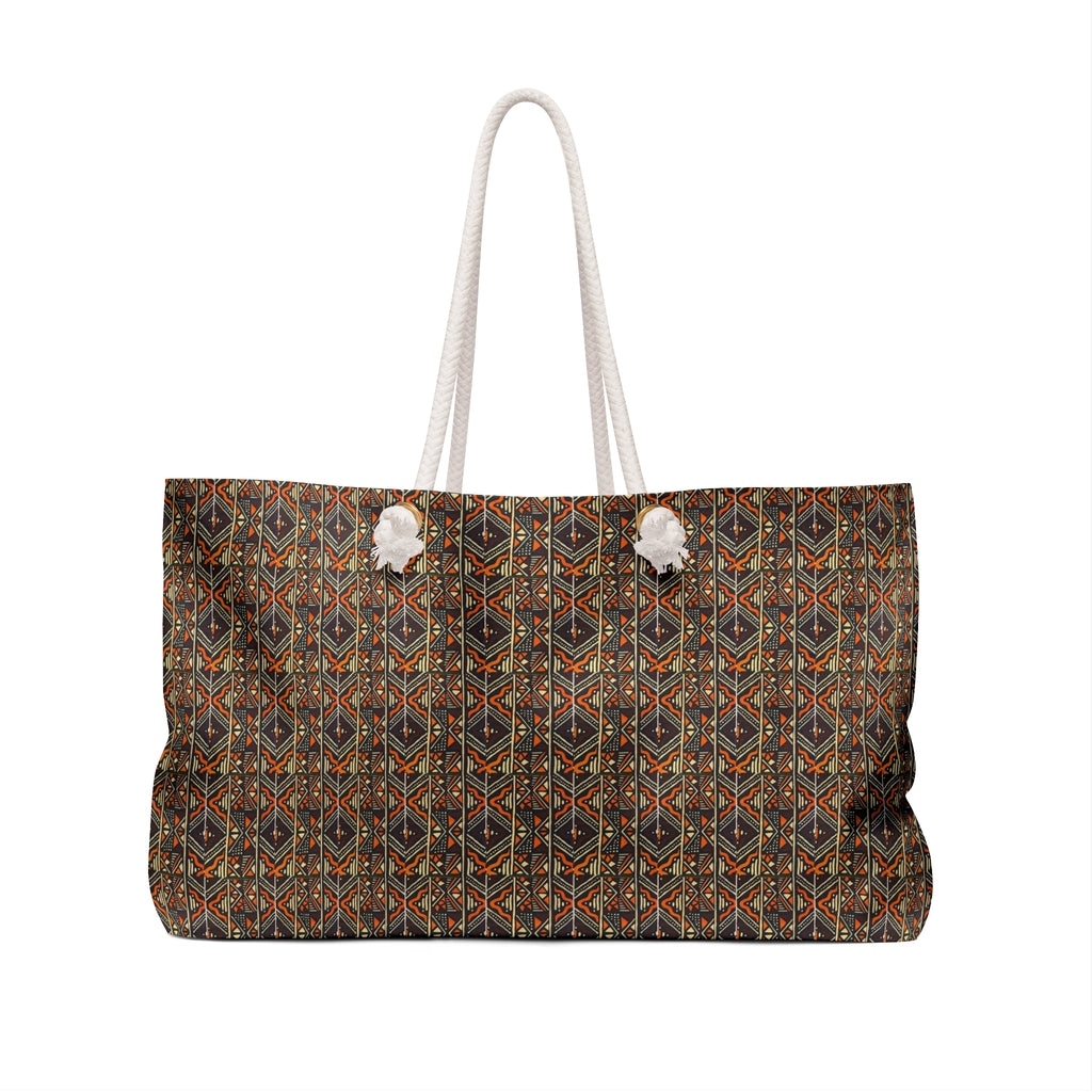 Weekender Bag — Rustic Aztec Pattern Travel Tote