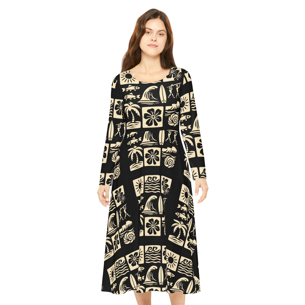 Women's Long Sleeve Dance Dress (AOP)