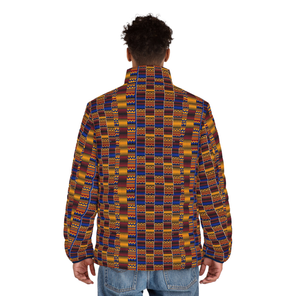 Puffer Jacket - Bold Kente Pattern All-Over Print