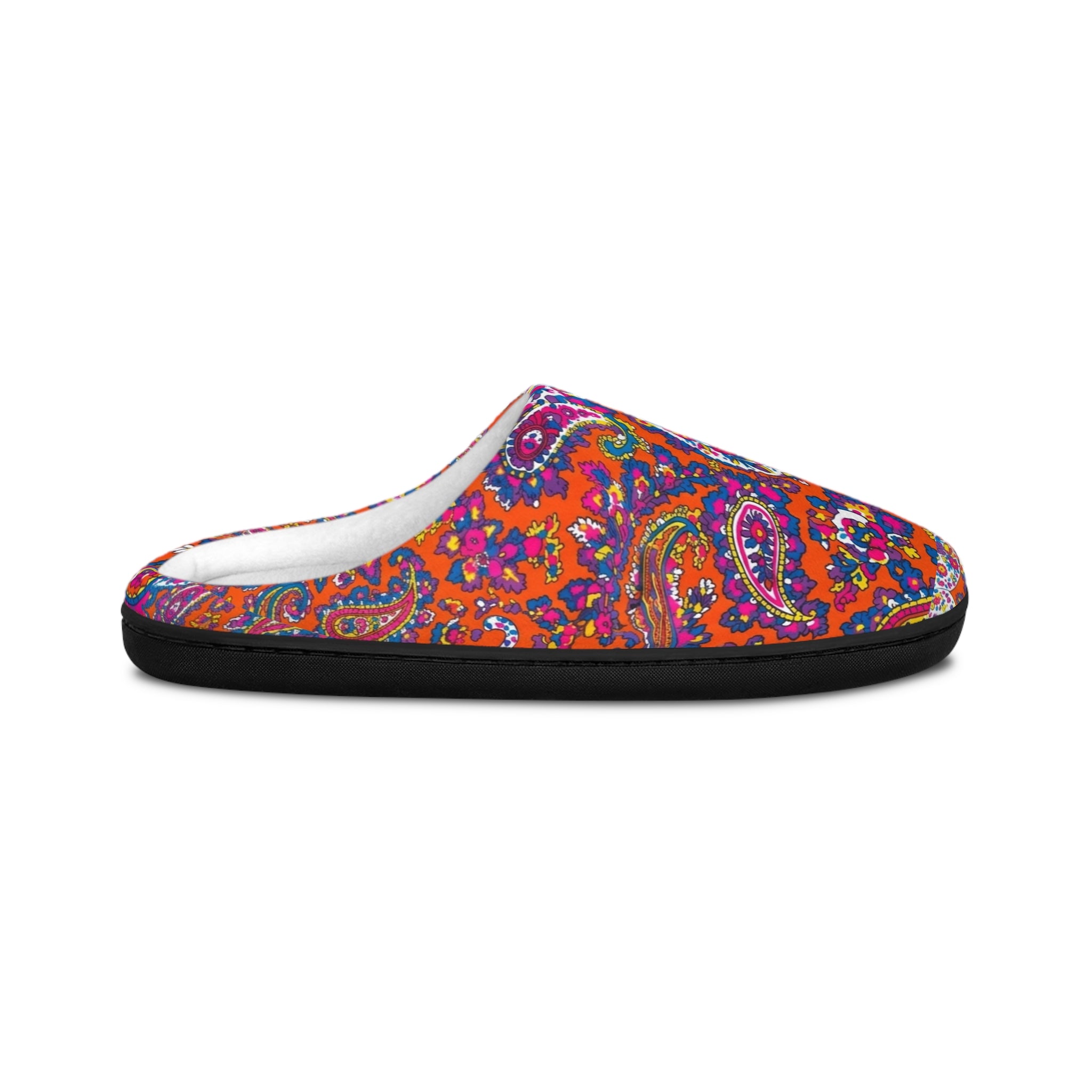 Women's Paisley Slippers - Colorful Boho Indoor Cozy Slip-On