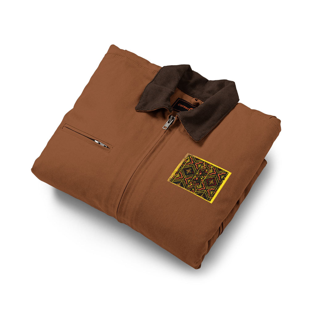 Work Jacket — Brown Duck Cloth Jacket with Chest Patch