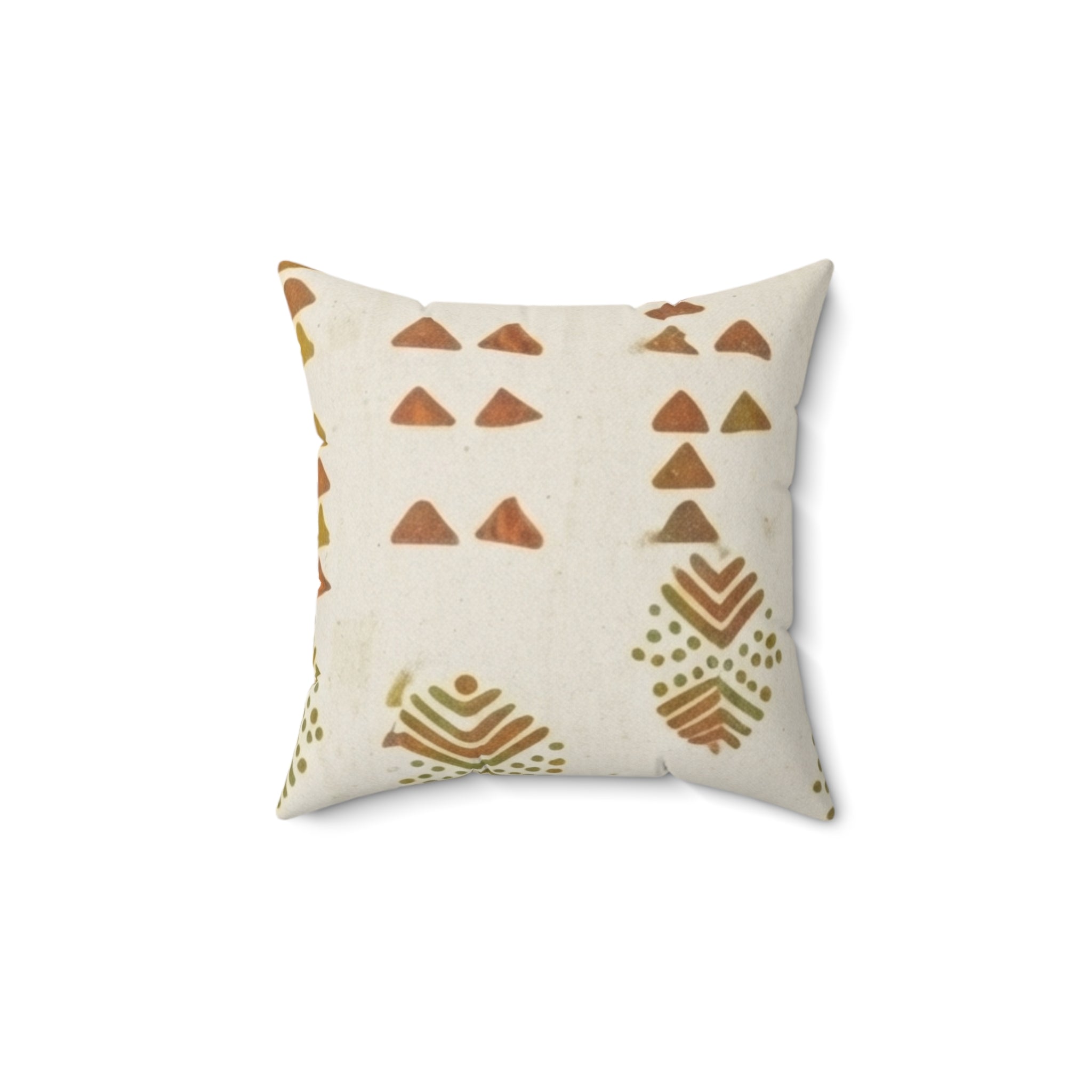 Boho Triangle Pattern Square Throw Pillow