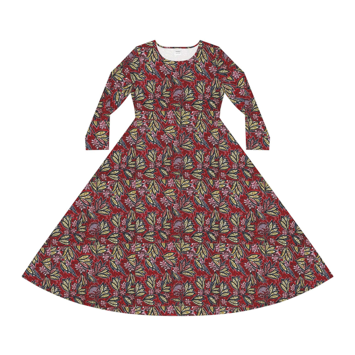 Floral Vintage-Style Long Sleeve Dance Dress