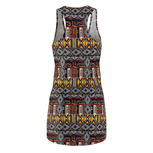 African Tribal Print Racerback Dress – Bold Geo Pattern AOP