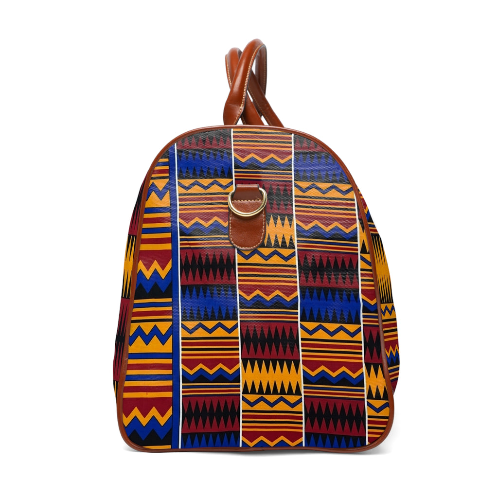 Kente Pattern Waterproof Travel Duffle Bag