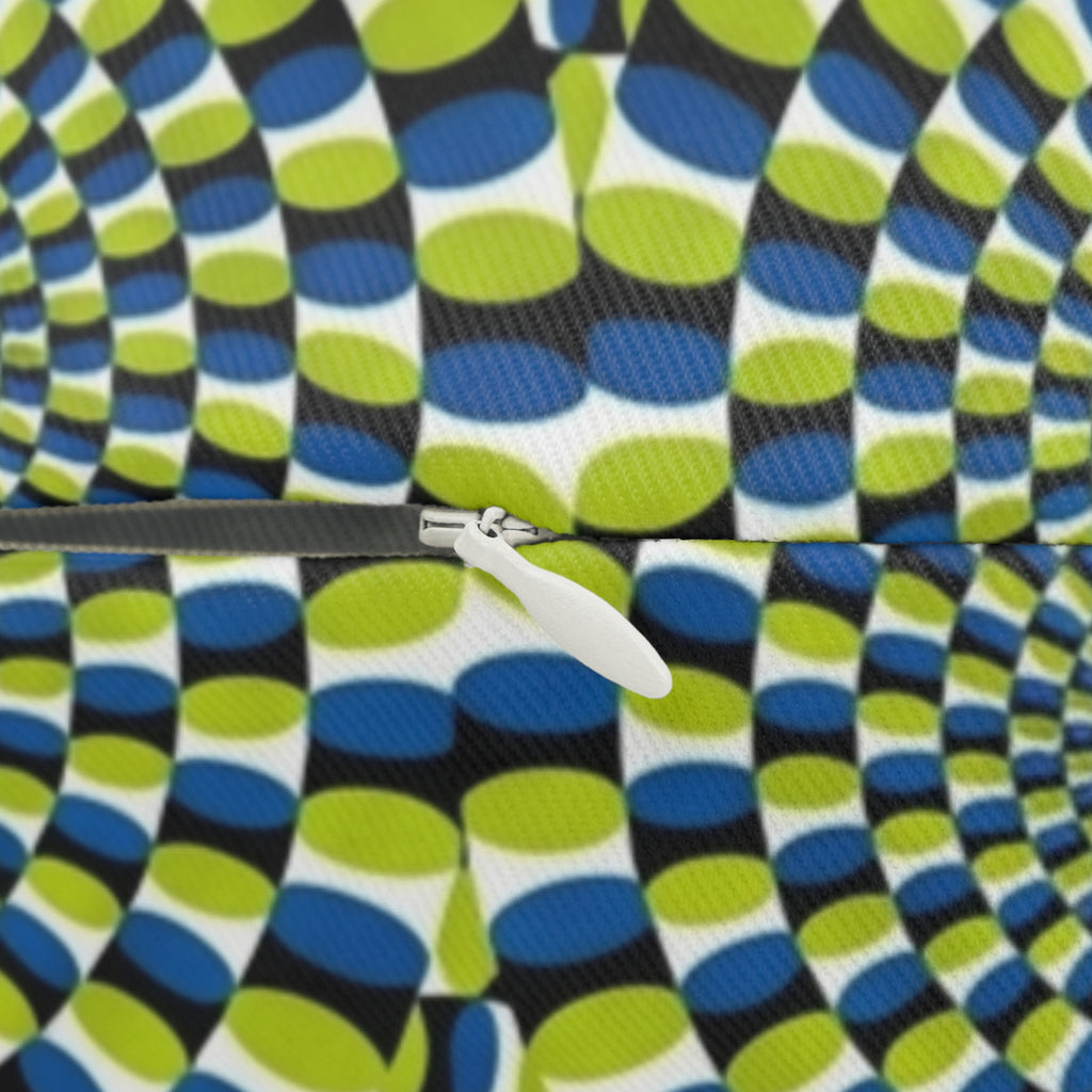 Lumbar Pillow — Green Optical Illusion Geometric Pattern