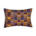 Kente-Inspired Lumbar Pillow — African Pattern Accent Cushion