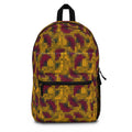 Pixel Camo Backpack — Maroon & Mustard Urban Camouflage Daypack