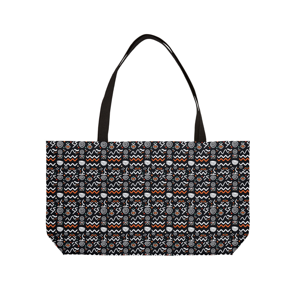 Weekender Tote Bag — Cozy Geometric Fair Isle Pattern Travel Bag