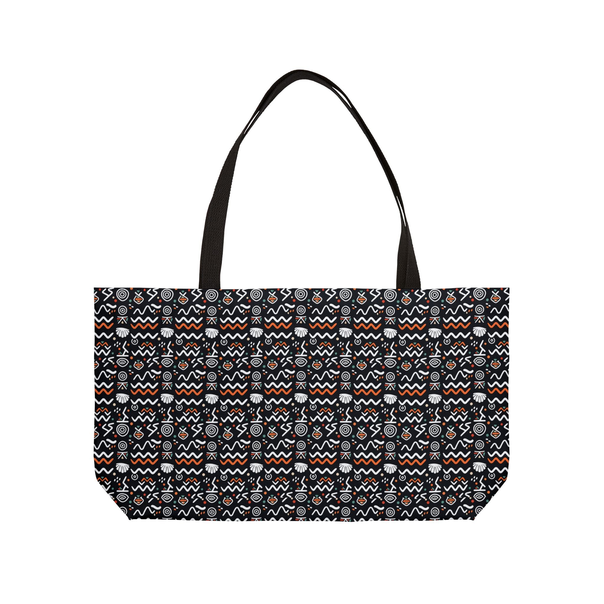 Weekender Tote Bag — Cozy Geometric Fair Isle Pattern Travel Bag