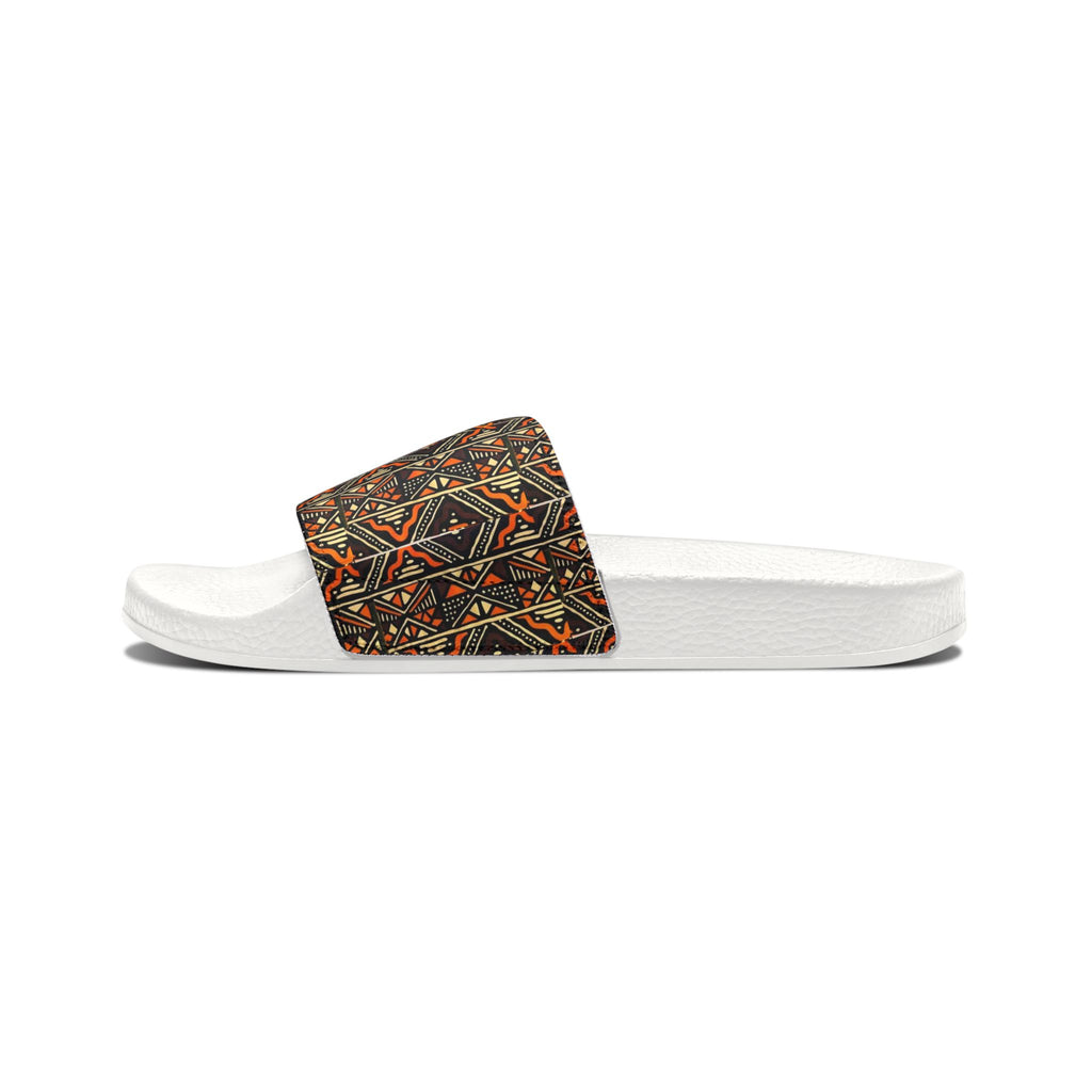 Men's Slide Sandals — Tribal Geometric Pattern Removable Strap