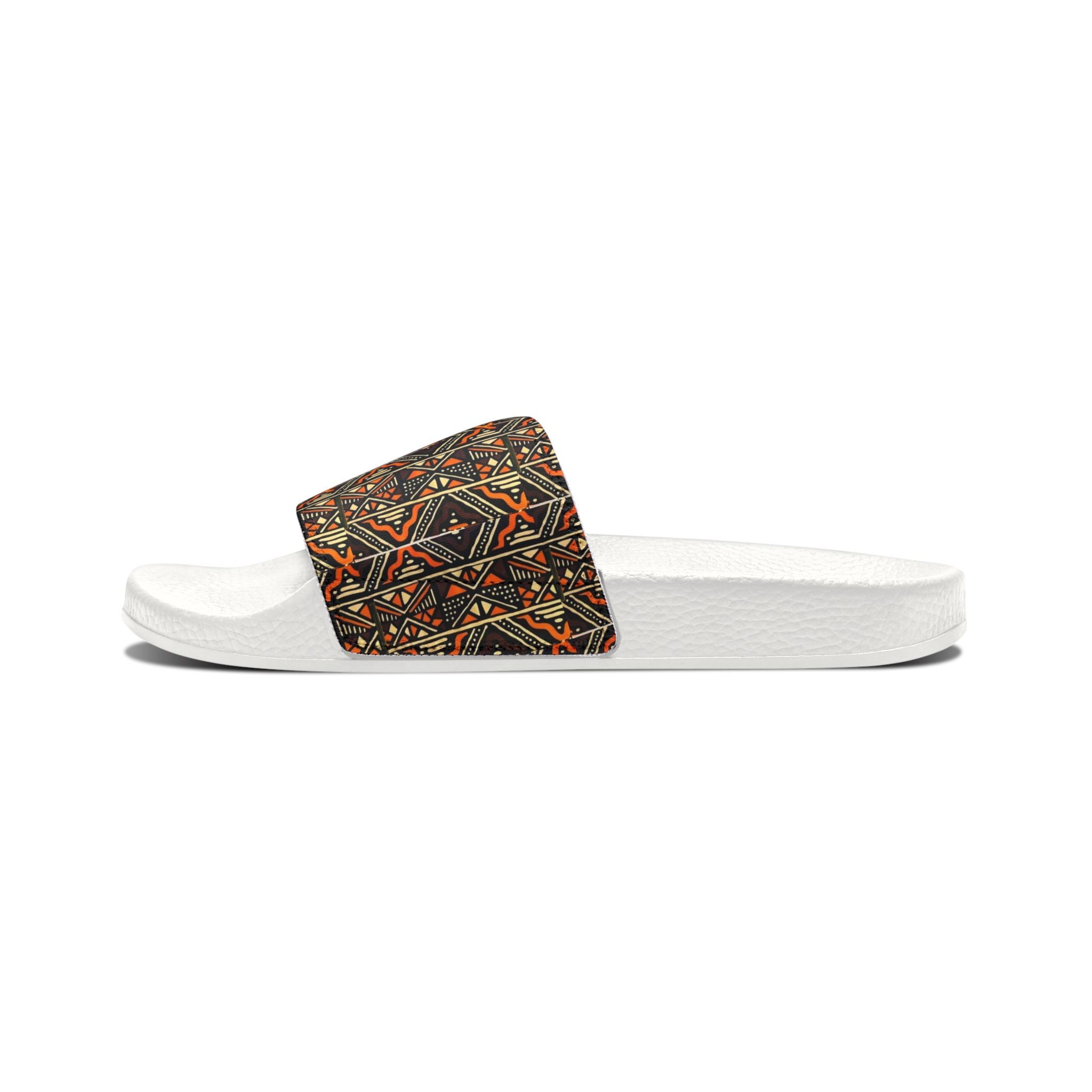 Men's Slide Sandals — Tribal Geometric Pattern Removable Strap