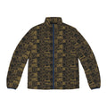 Men's Puffer Jacket — Vintage Gold Patterned All-Over Print