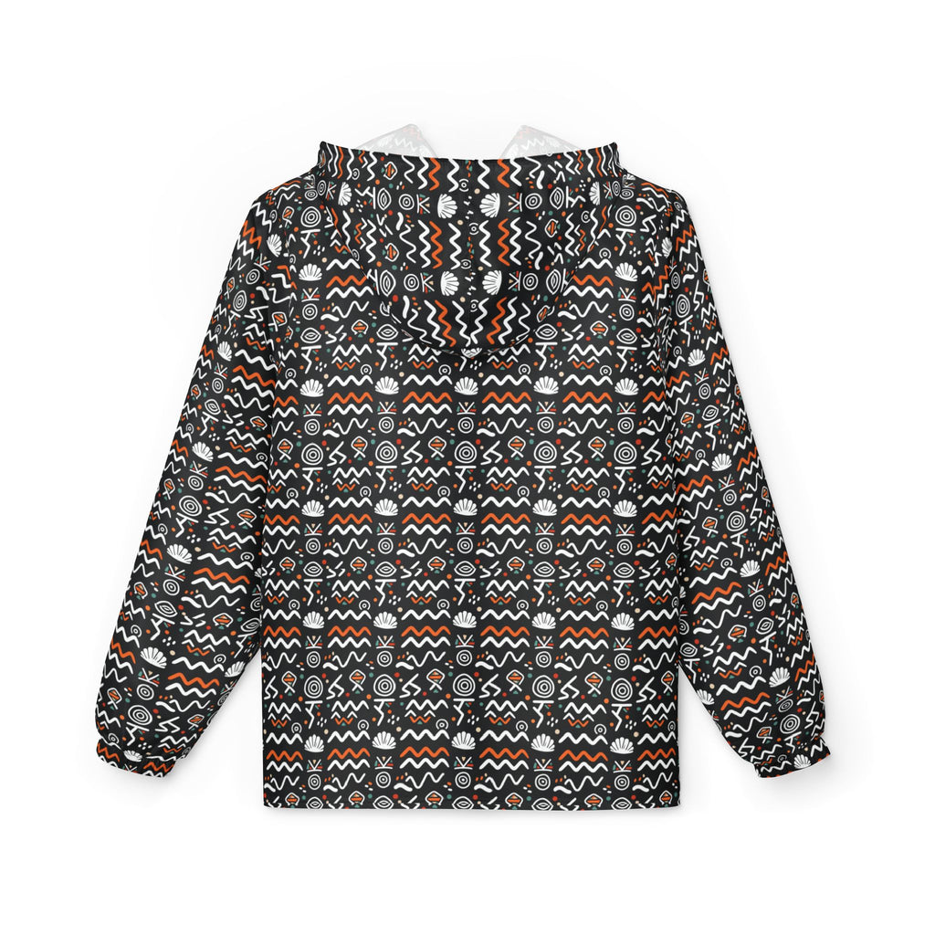 Aztec Geometric Windbreaker Jacket – All-Over Print Hooded Windbreaker