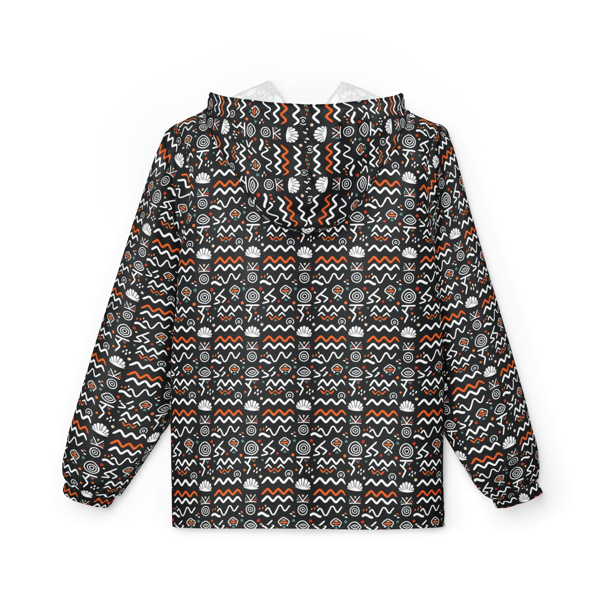 Aztec Geometric Windbreaker Jacket – All-Over Print Hooded Windbreaker