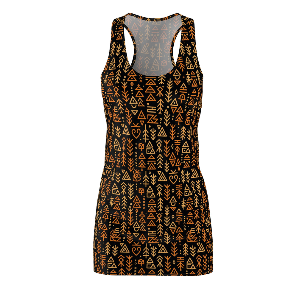 Boho Copper Tribal Racerback Dress — All-Over Print