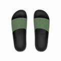 Men's Green Optical Illusion Slide Sandals – Psychedelic Swirl Pool Slides