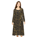 Gold Mosaic Long Sleeve Dance Dress — Boho Vintage Pattern