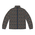 Men's Geometric Pattern Puffer Jacket - All-Over Print Winter Coat
