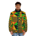 Kente Print Men's Puffer Jacket – Vibrant African Pattern Winter Coat
