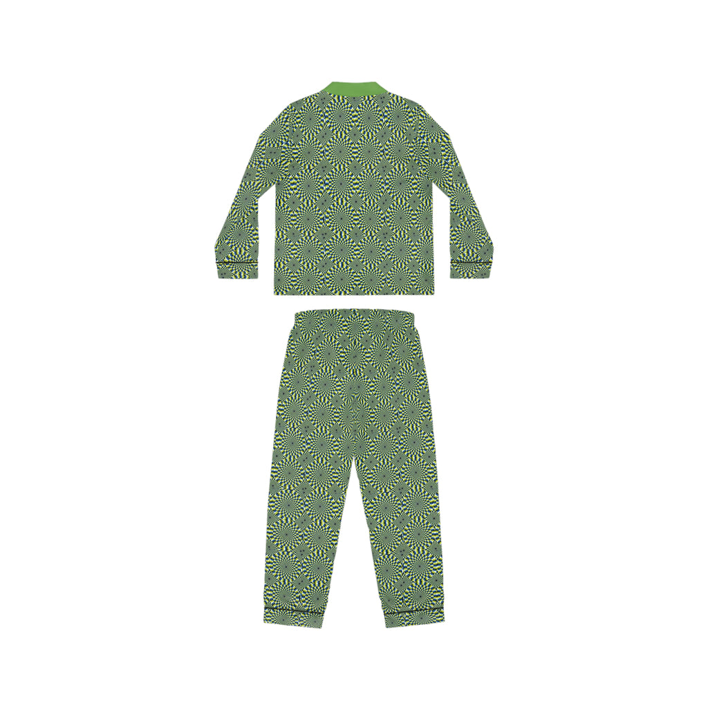 Green Swirl Satin Pajama Set — Women's Luxe Sleepwear