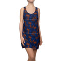 Racerback Dress - Blue & Rust Pixel Mosaic All-Over Print