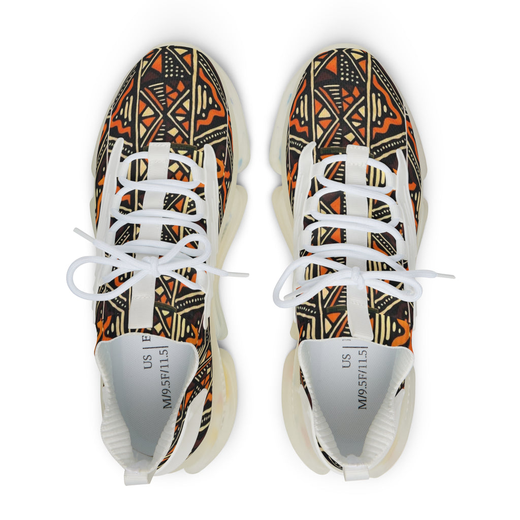 Men's Mesh Sneakers — Tribal Geometric Print Athletic Shoes
