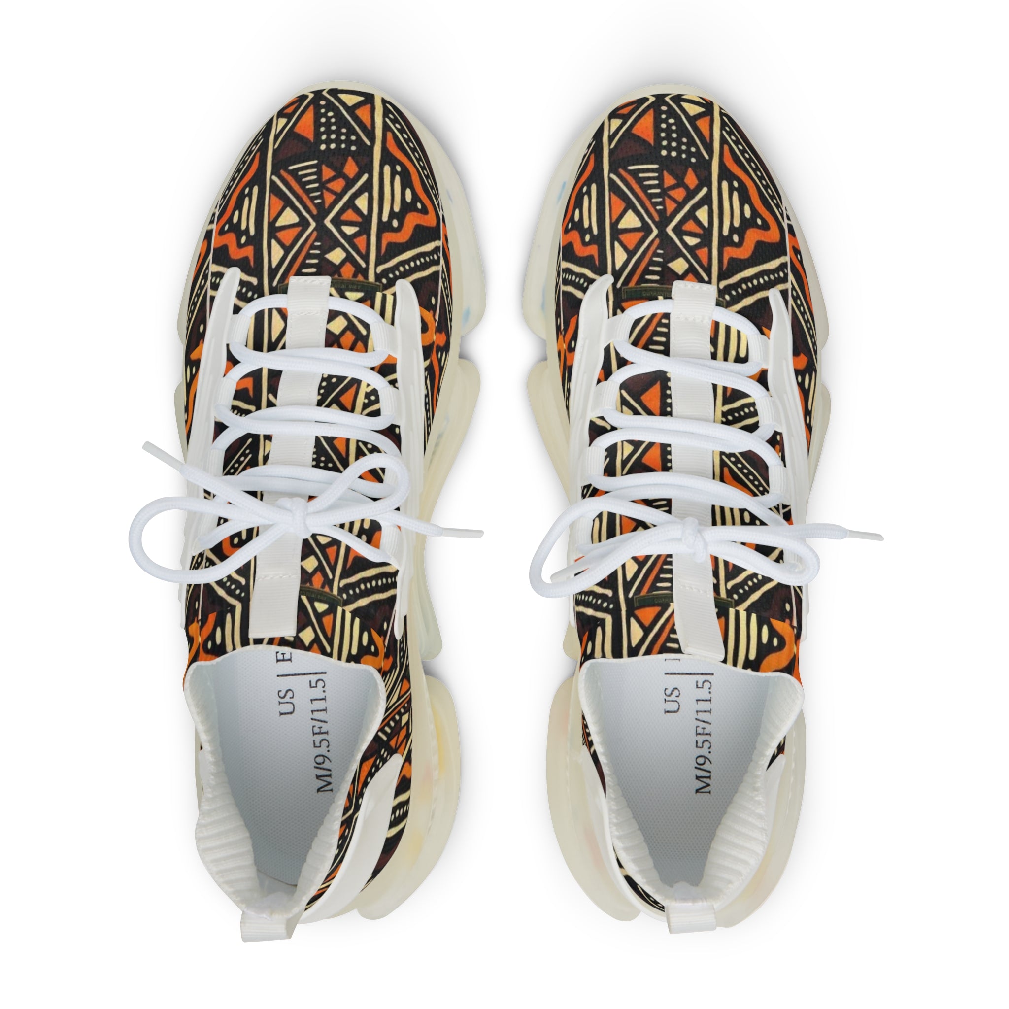 Men's Mesh Sneakers — Tribal Geometric Print Athletic Shoes