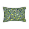 Lumbar Pillow — Green Optical Illusion Geometric Pattern