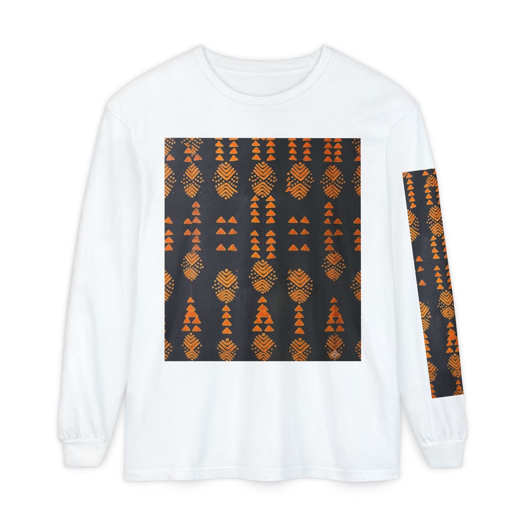 Rustic Geometric Pattern Long Sleeve Tee