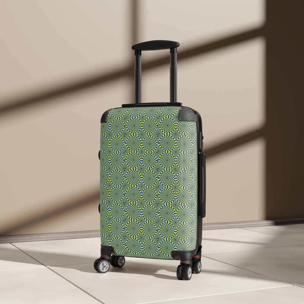 Green Geometric Kaleidoscope Carry-On Suitcase