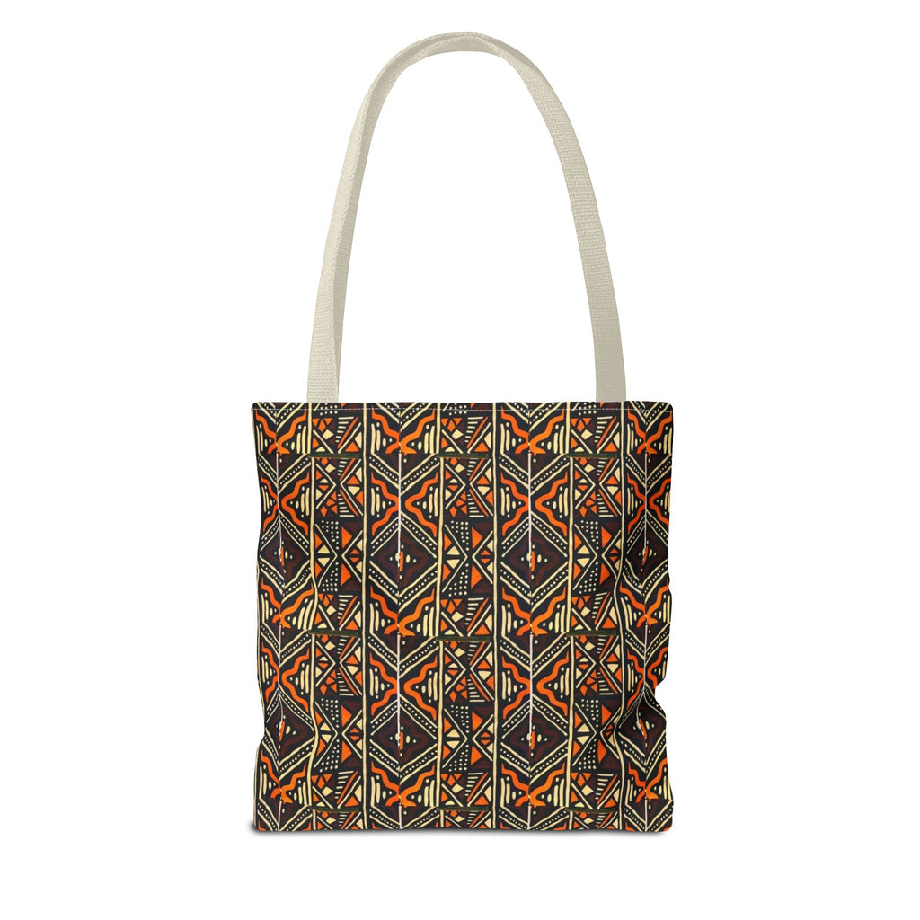 Tribal Geometric Tote Bag – Earthy Aztec Pattern All-Over Print