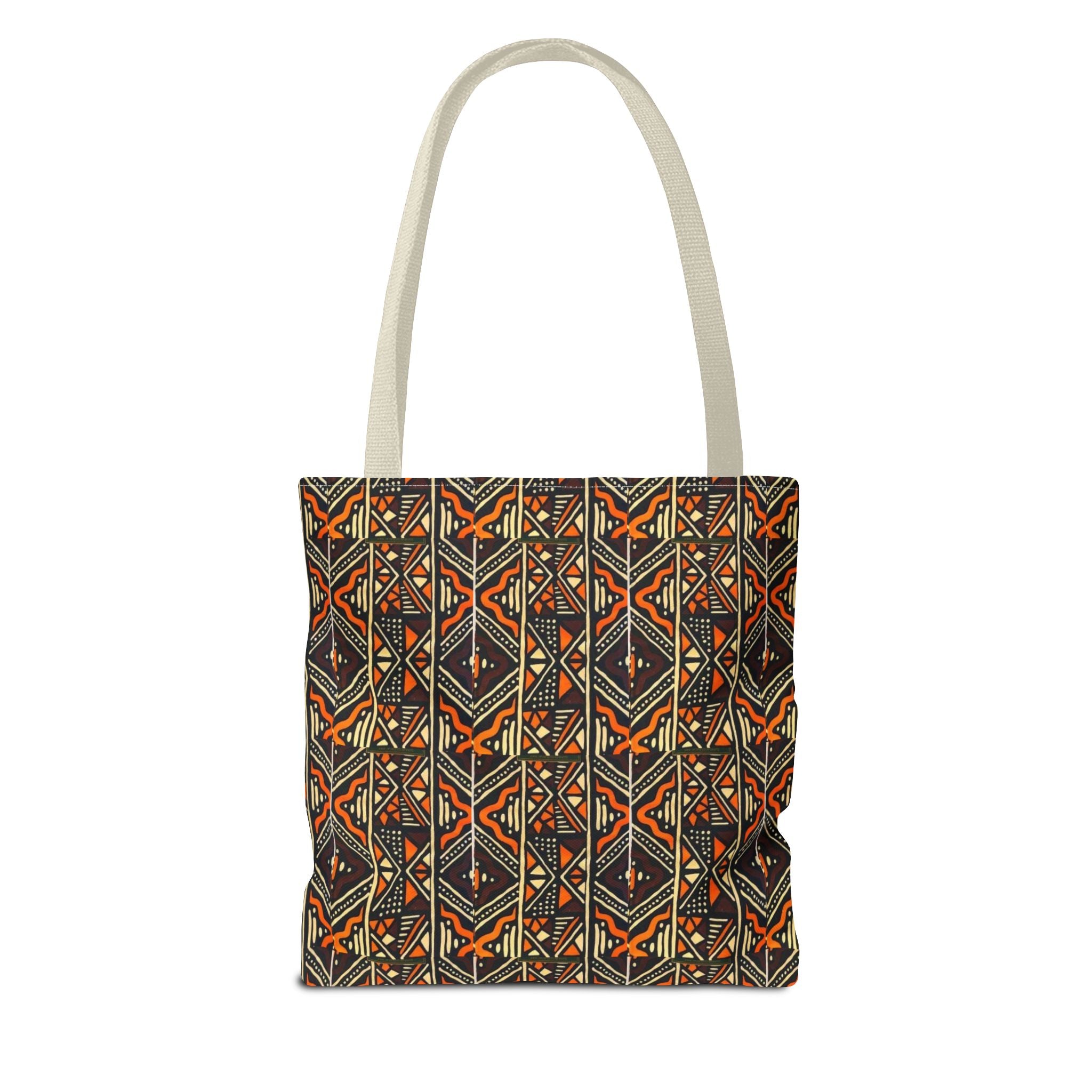 Tribal Geometric Tote Bag – Earthy Aztec Pattern All-Over Print