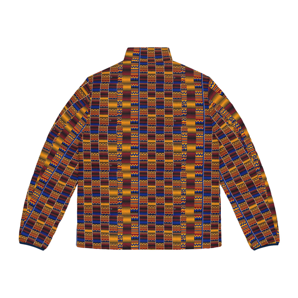 Puffer Jacket - Bold Kente Pattern All-Over Print