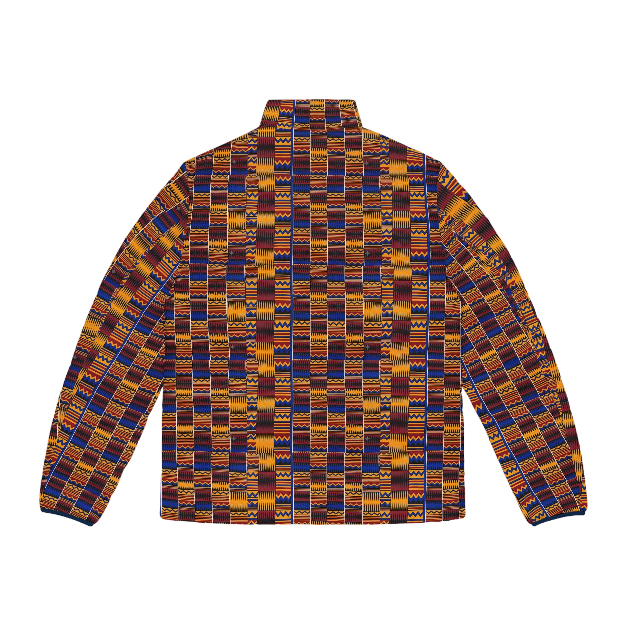 Puffer Jacket - Bold Kente Pattern All-Over Print