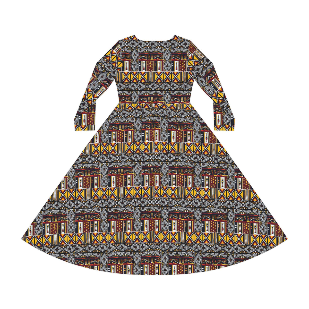 Aztec Pattern Long-Sleeve Dance Dress