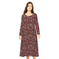 Floral Vintage-Style Long Sleeve Dance Dress