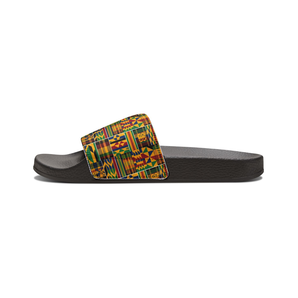 Kente Print Women's Slide Sandals — Removable Strap Comfort Slides