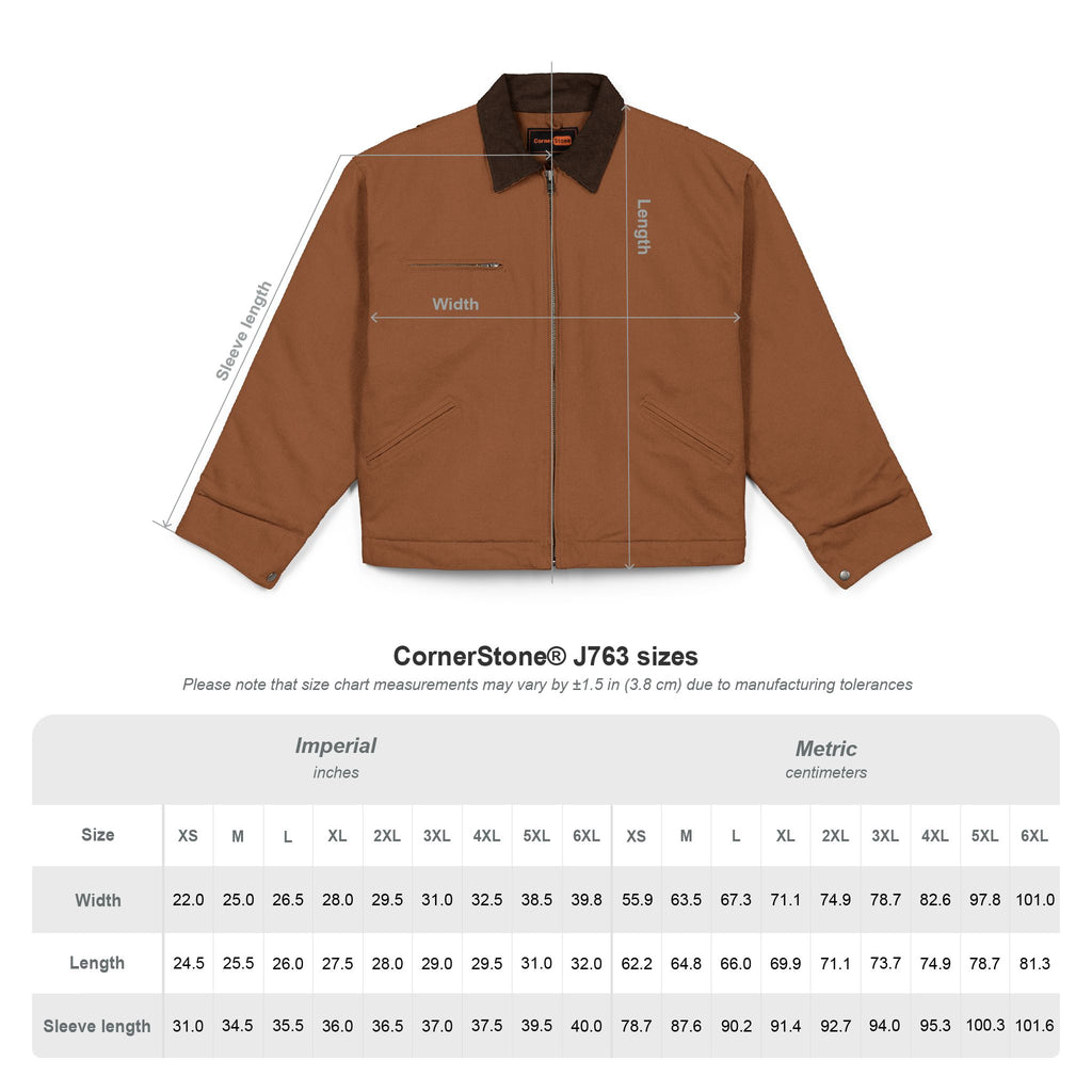 Work Jacket — Brown Duck Cloth Jacket with Chest Patch