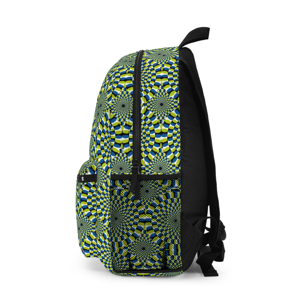 Optical Illusion Green Spiral Backpack